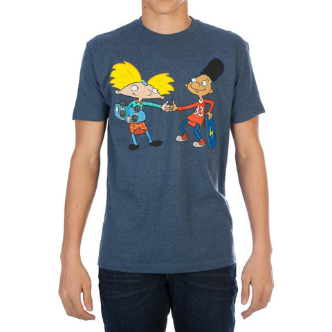 Nickelodeon Hey Arnold! Fist bump Men's Navy Tee Shirt